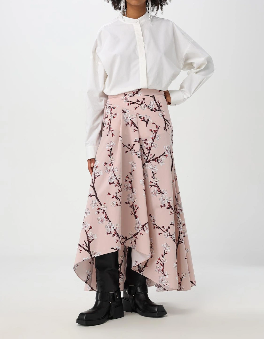 Floral Print Midi Aline Skirt