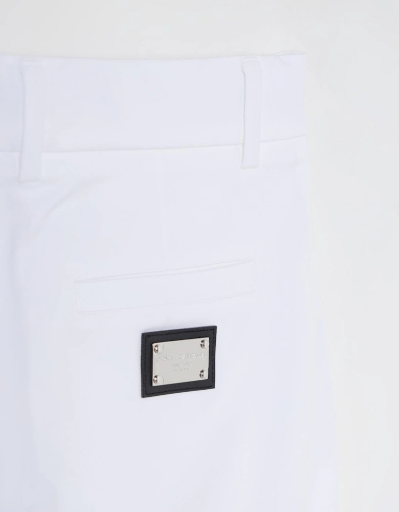 Pleated Cotton Shorts