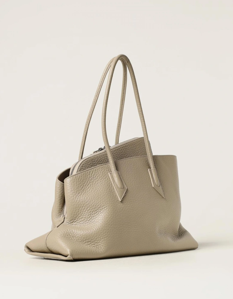 Asymmetrical Leather Tote Bag