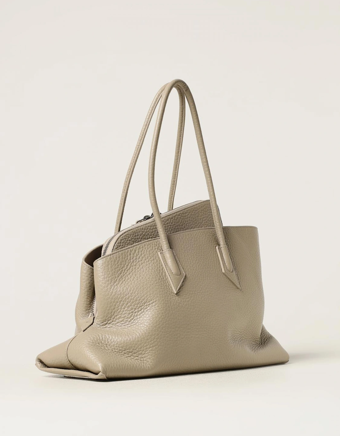 Asymmetrical Leather Tote Bag