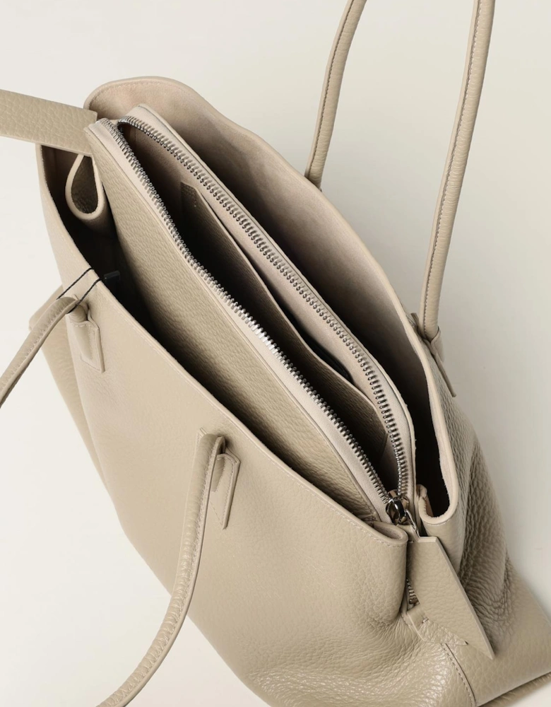 Asymmetrical Leather Tote Bag