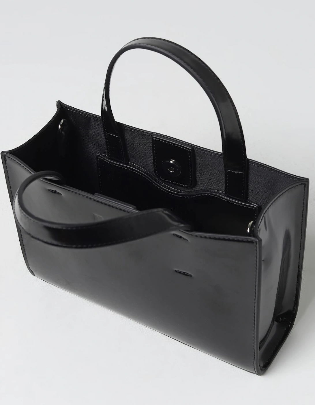 Patent Leather Top Handle Bag