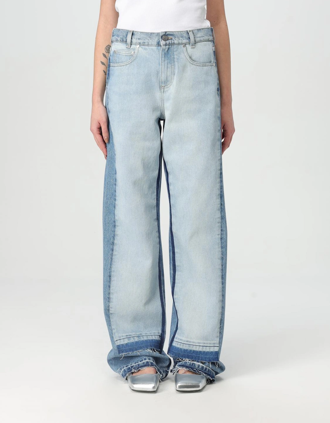 TwoTone Denim Wide Leg Jeans, 6 of 5