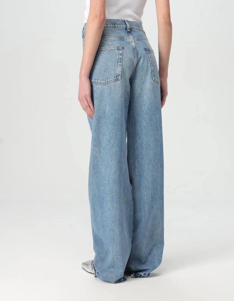 TwoTone Denim Wide Leg Jeans