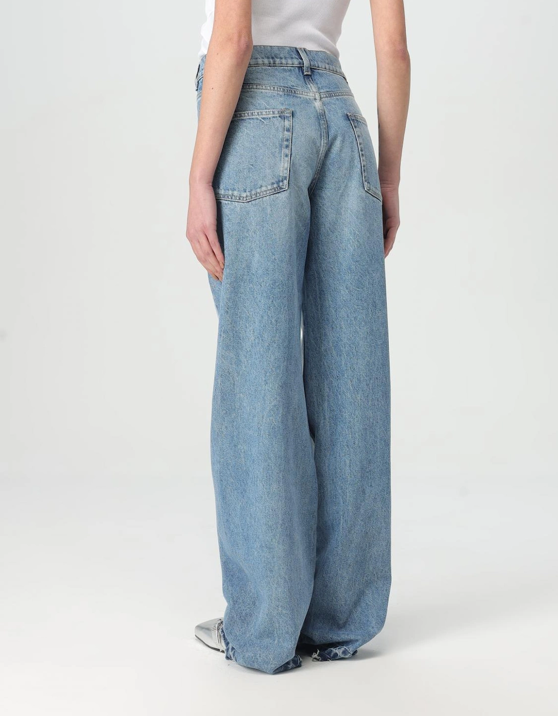 TwoTone Denim Wide Leg Jeans