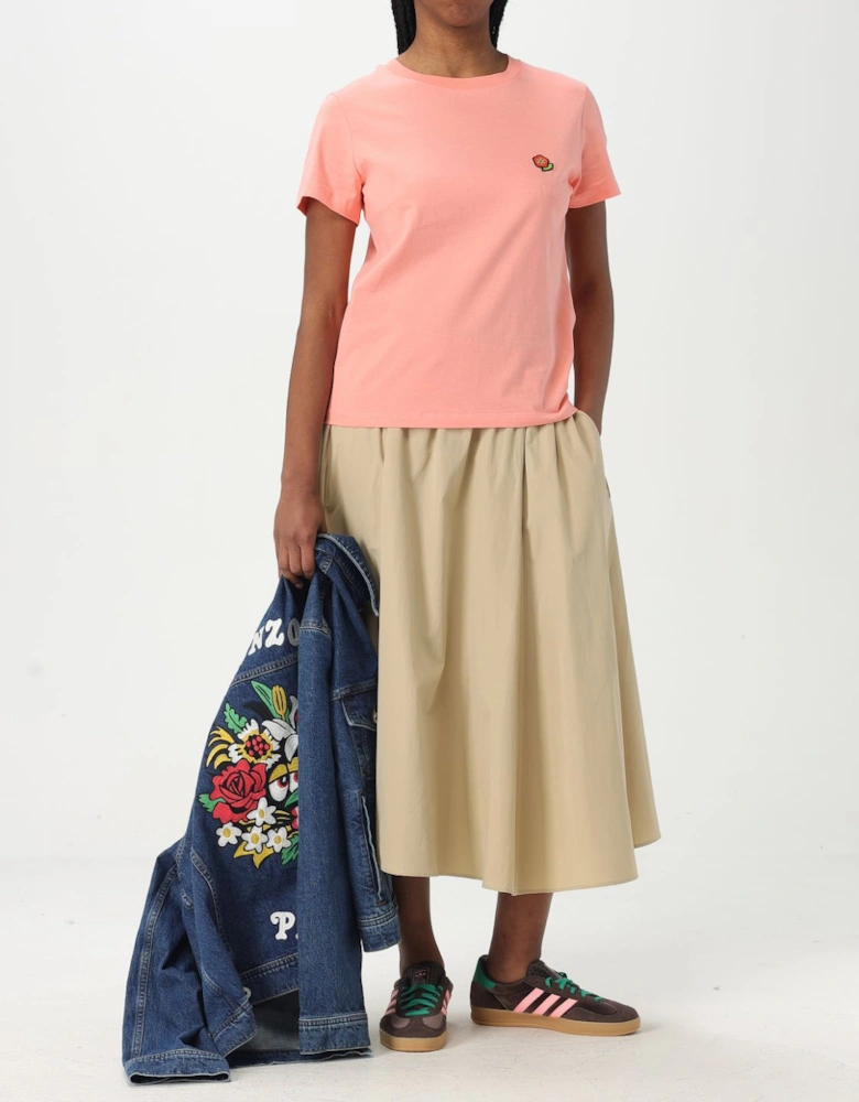 Embroidered Flower Short Sleeve Tee