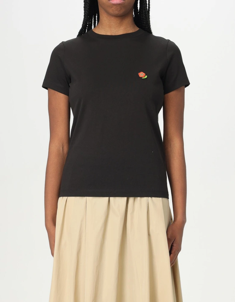 Embroidered Flower Short Sleeve Tee
