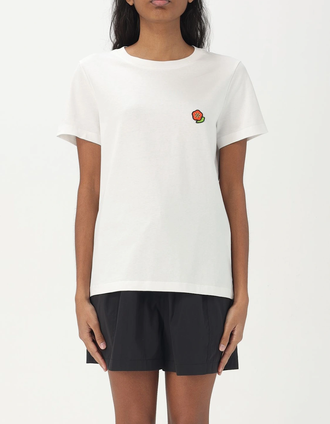 Embroidered Flower Short Sleeve Tee