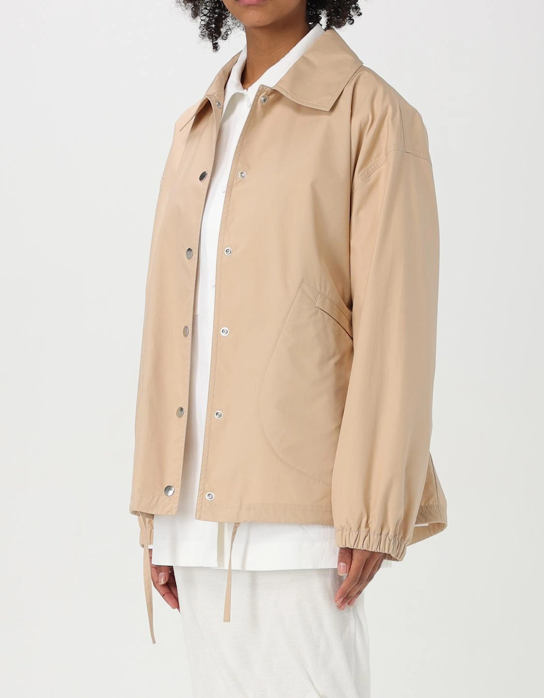 Relaxed Cotton Jacket Drawstring Hem