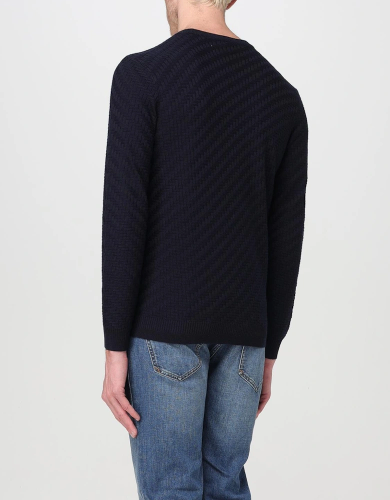 Textured Knit Crew Neck Sweater