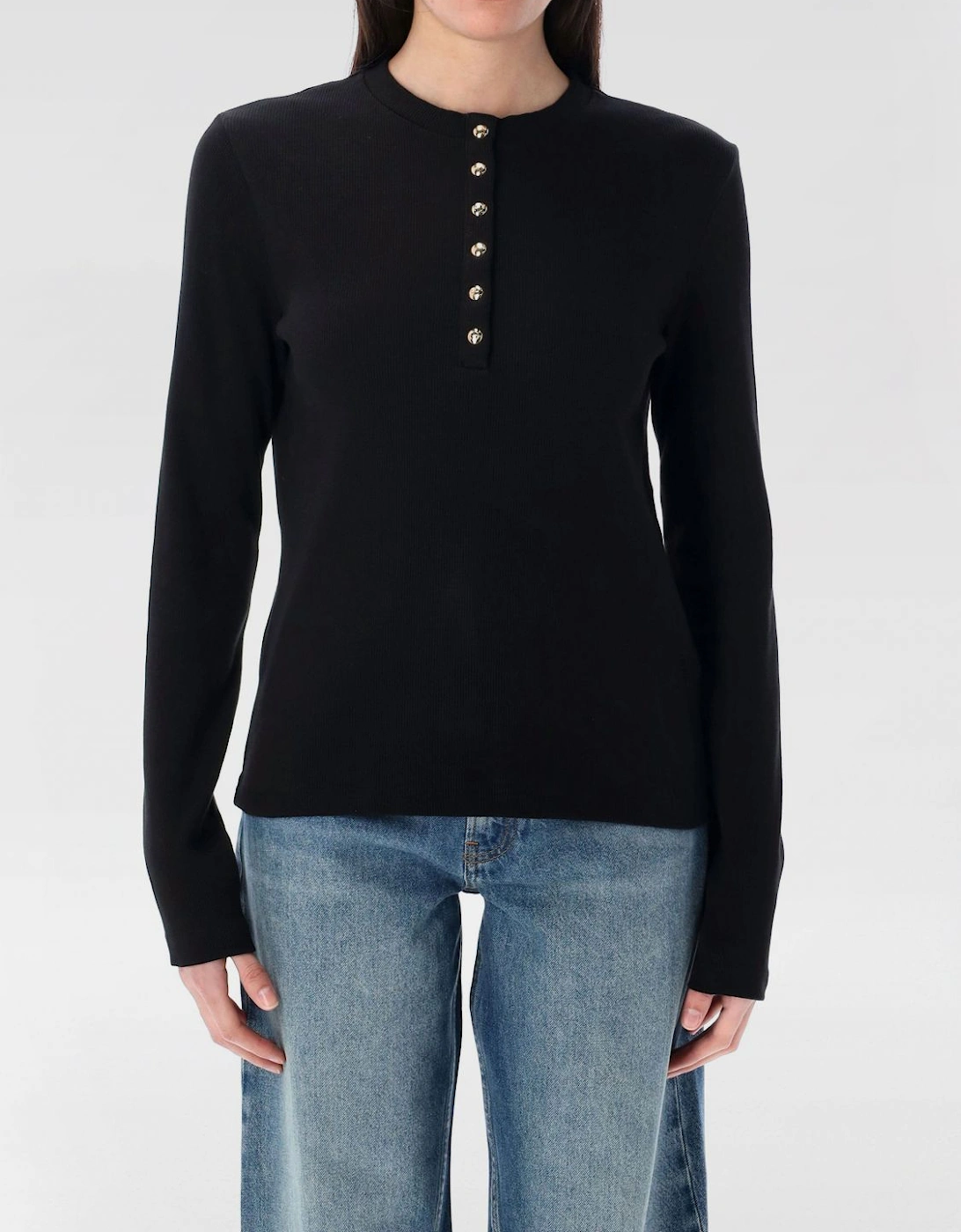 Henley Top Long Sleeve Ribbed Knit, 5 of 4