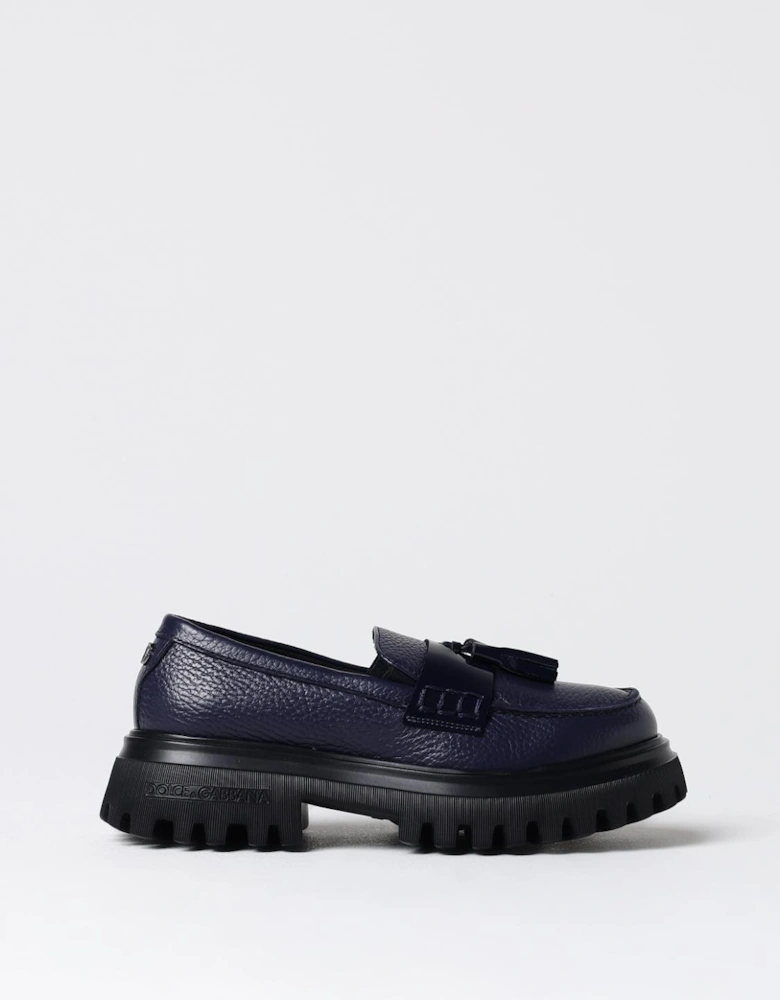 Pebbled Leather Tassel Loafers