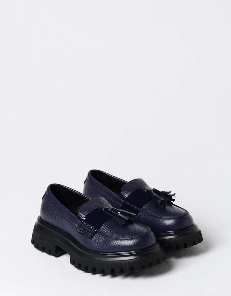 Pebbled Leather Tassel Loafers