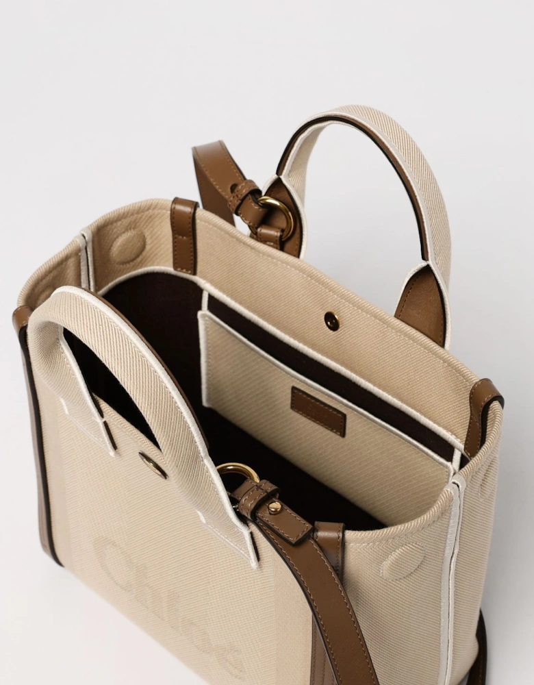 Woody Small Tote Canvas Leather