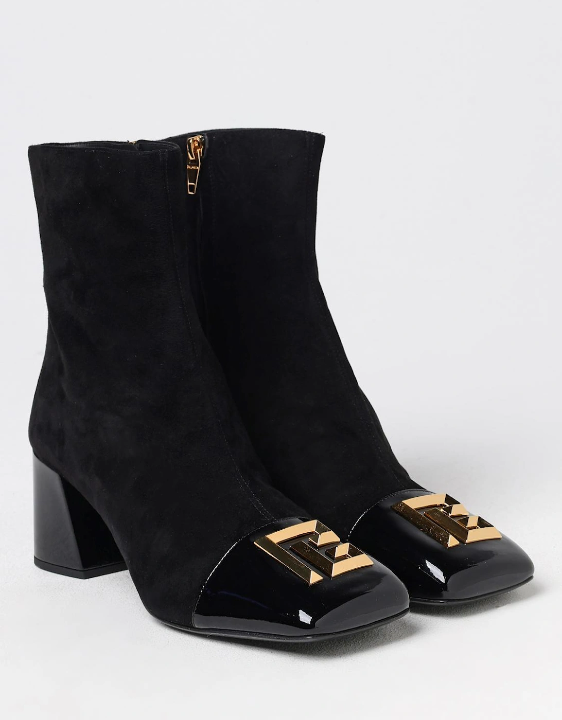 Suede Ankle Boots Block Heel
