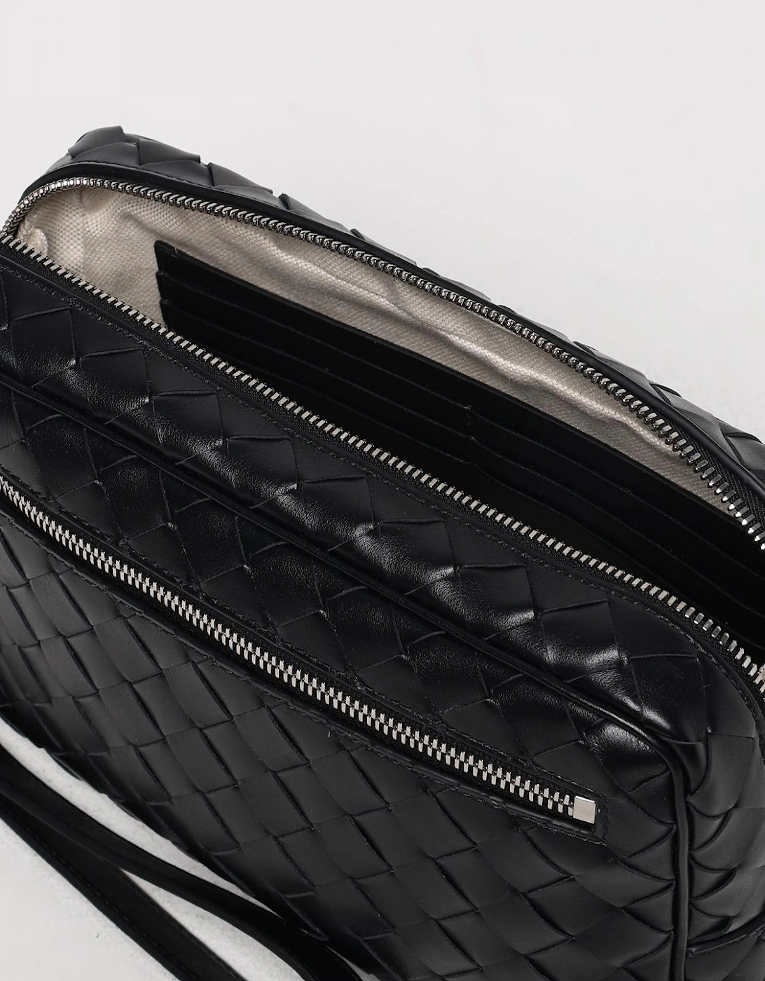 Intrecciato ZipAround Leather Pouch