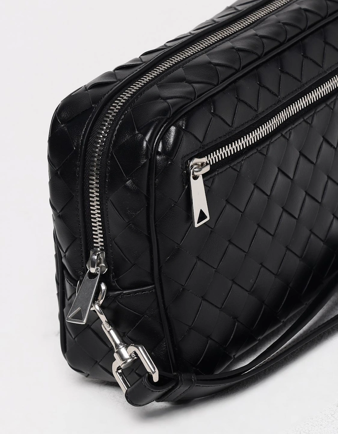 Intrecciato ZipAround Leather Pouch