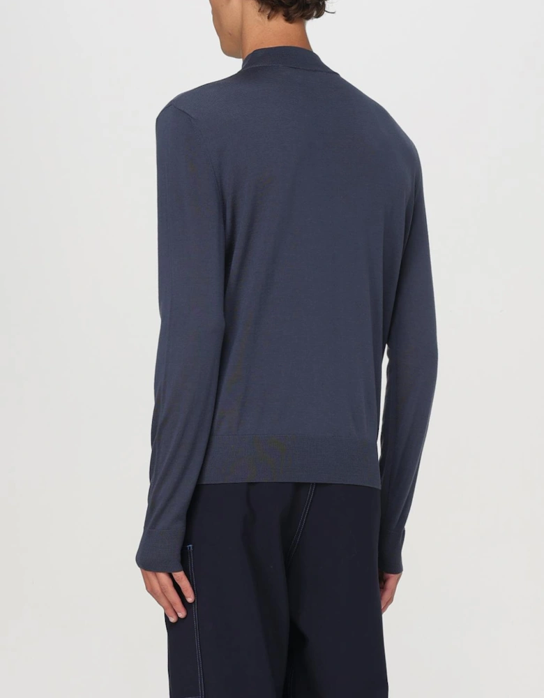 Mock Neck Wool Knit Sweater