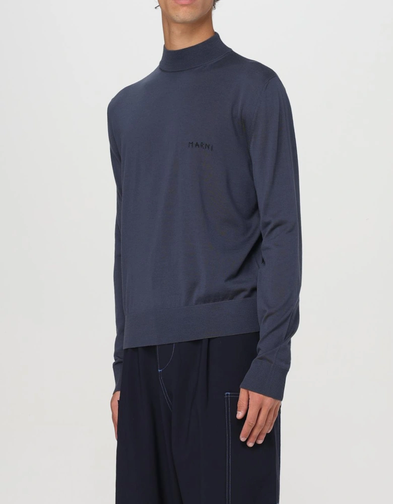 Mock Neck Wool Knit Sweater