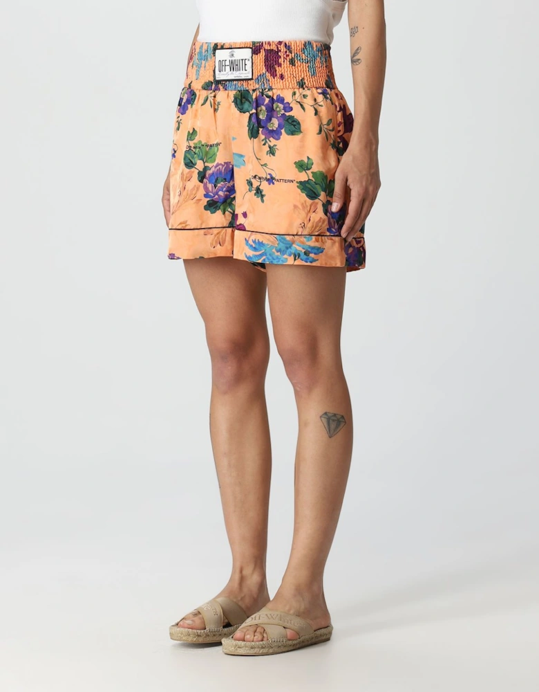 Floral Print Silk Shorts