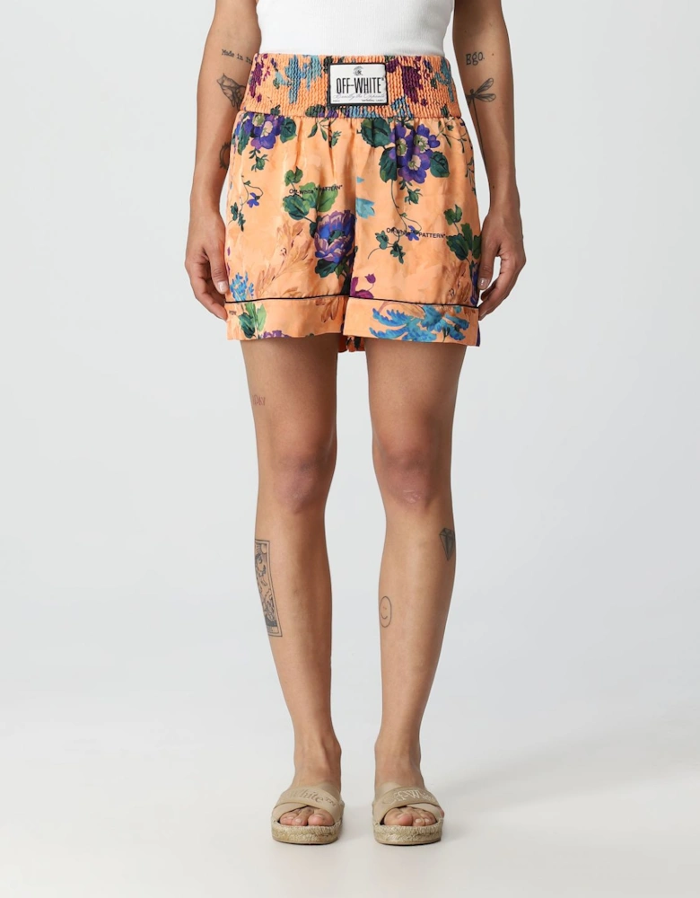 Floral Print Silk Shorts