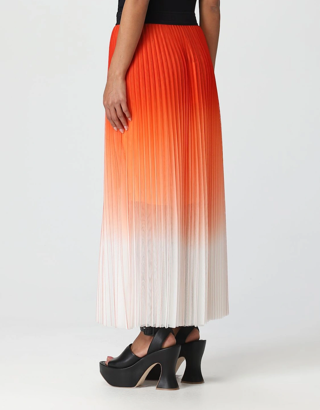 Ombre Pleated Midi Skirt