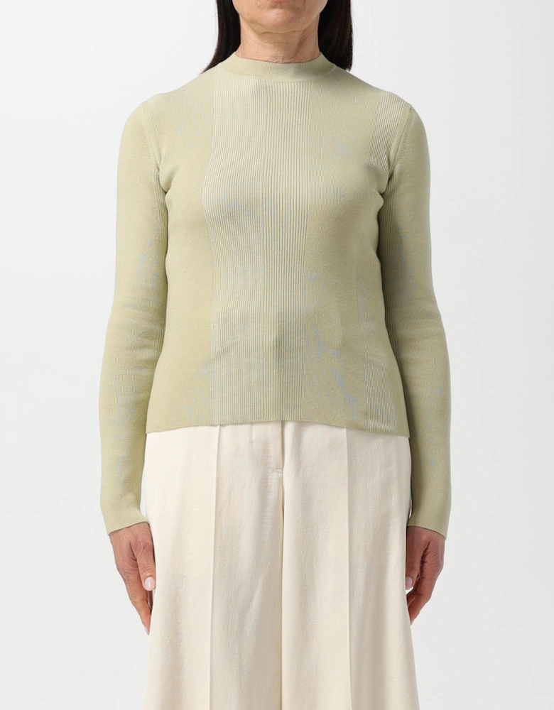 Ribbed Knit Mock Neck Sweater
