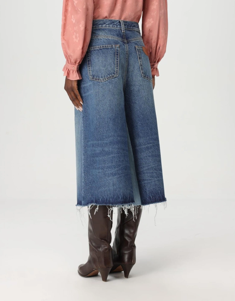 Denim Midi Skirt TwoTone Design