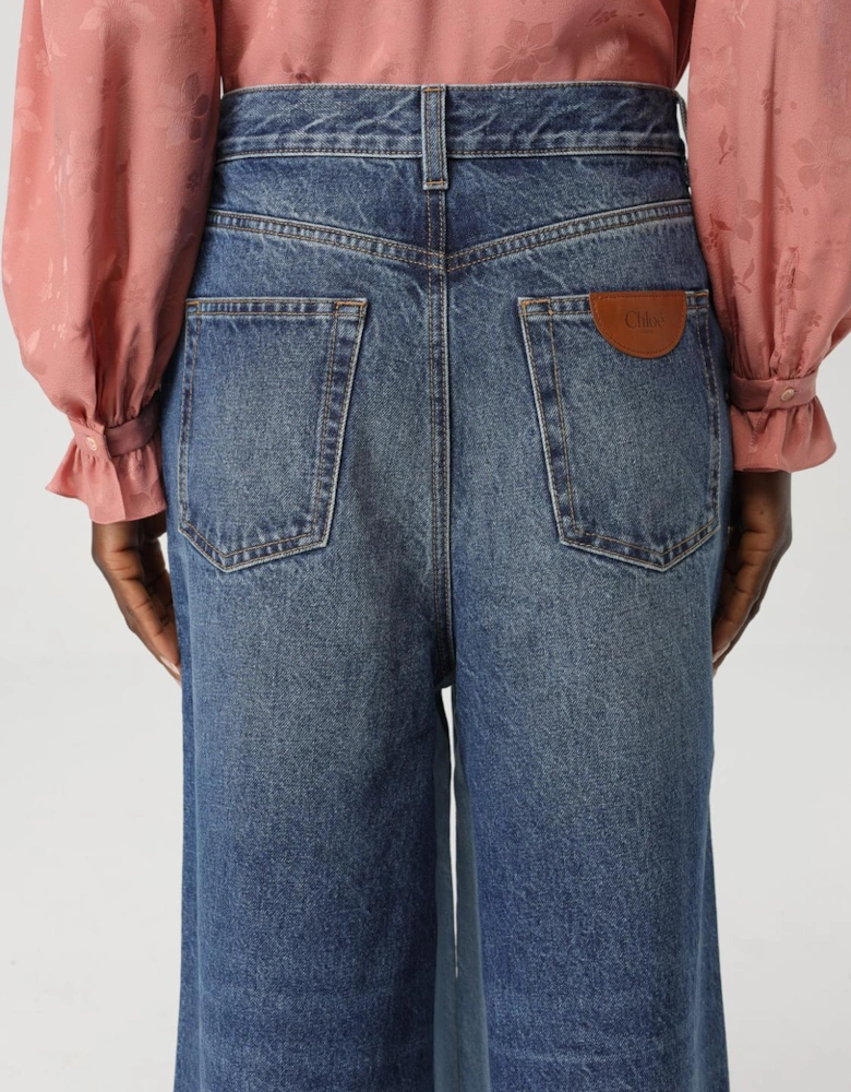 Denim Midi Skirt TwoTone Design