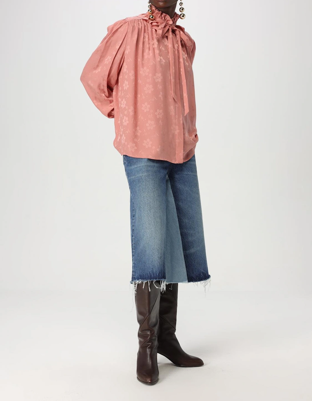 Denim Midi Skirt TwoTone Design