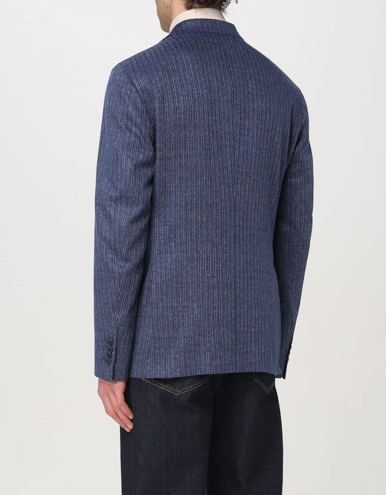Striped LinenBlend Suit Jacket