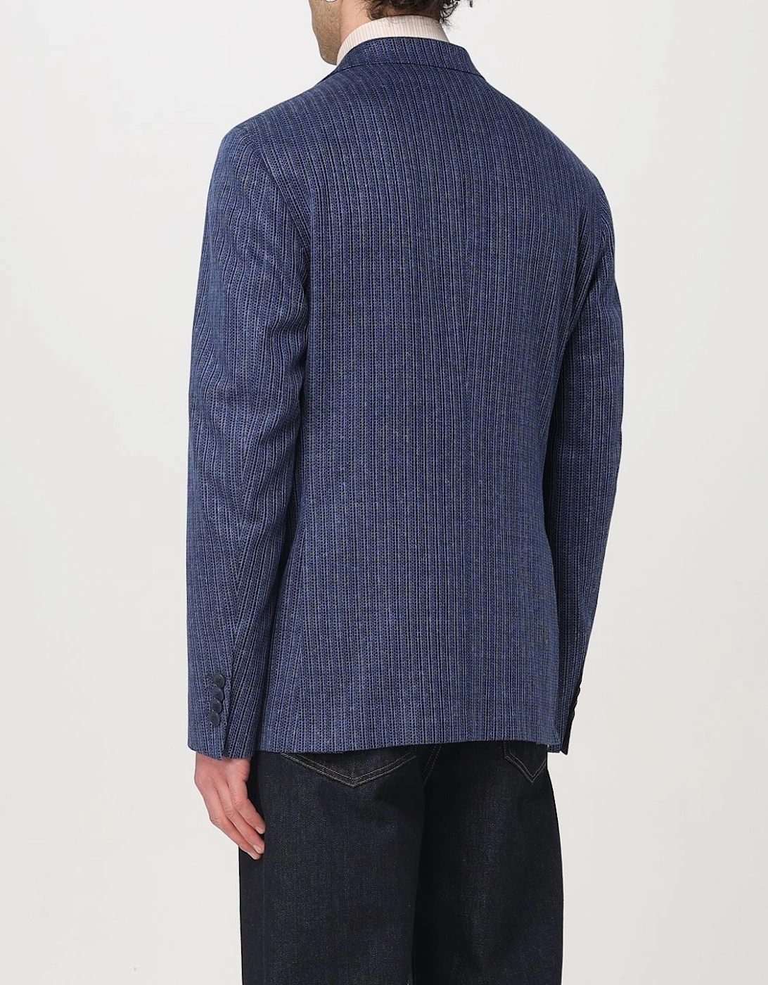 Striped LinenBlend Suit Jacket