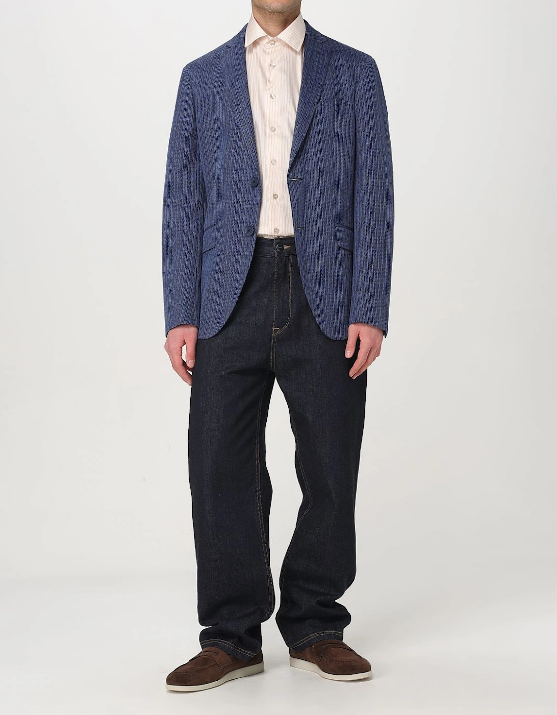 Striped LinenBlend Suit Jacket