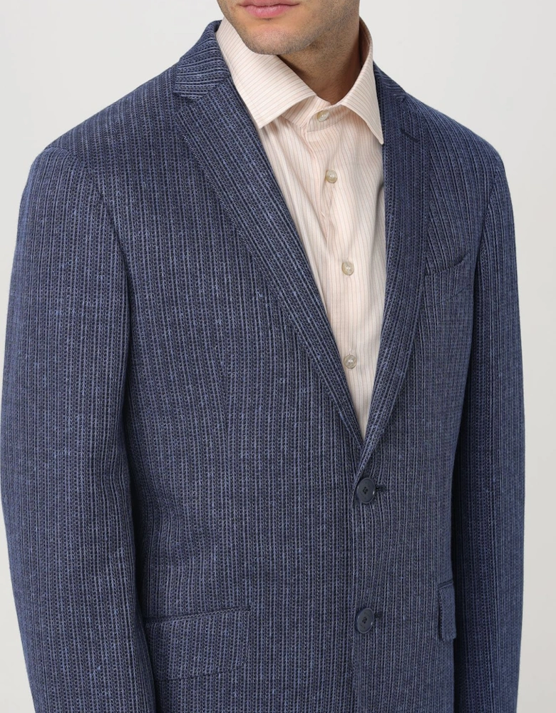 Striped LinenBlend Suit Jacket