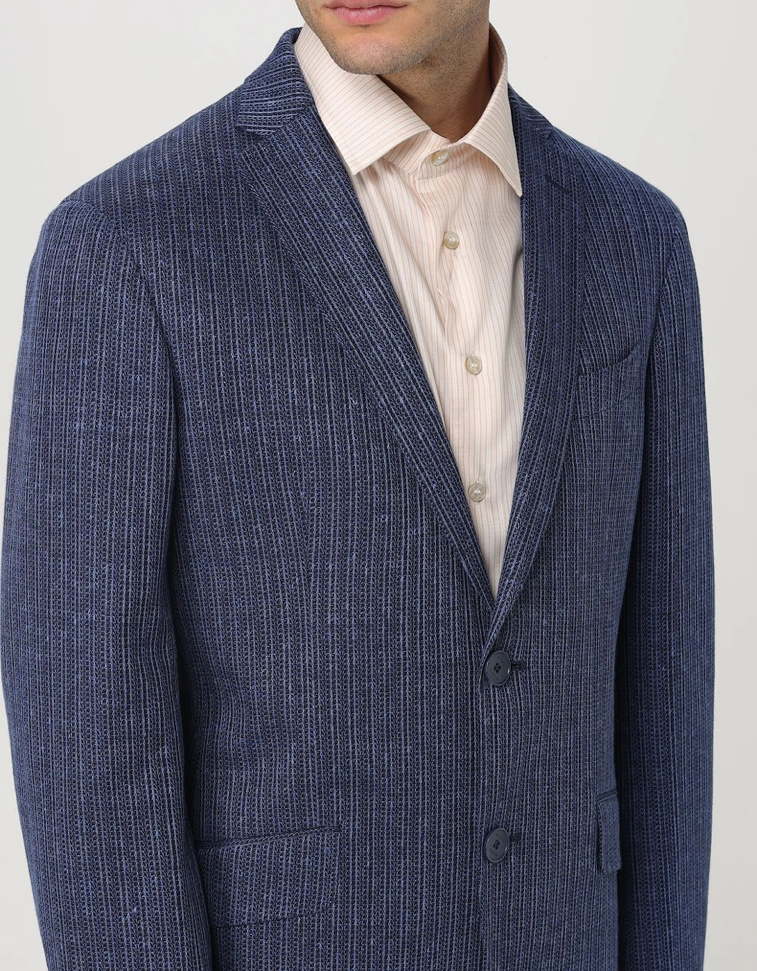 Striped LinenBlend Suit Jacket