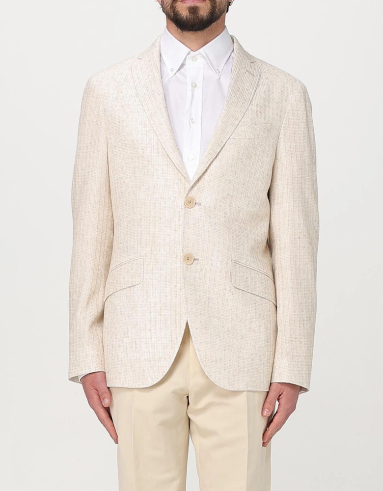 Striped LinenBlend Suit Jacket