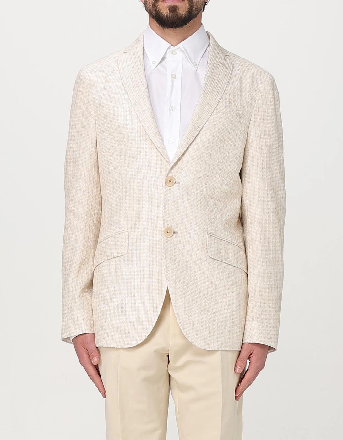 Striped LinenBlend Suit Jacket