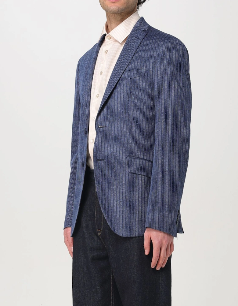 Striped LinenBlend Suit Jacket