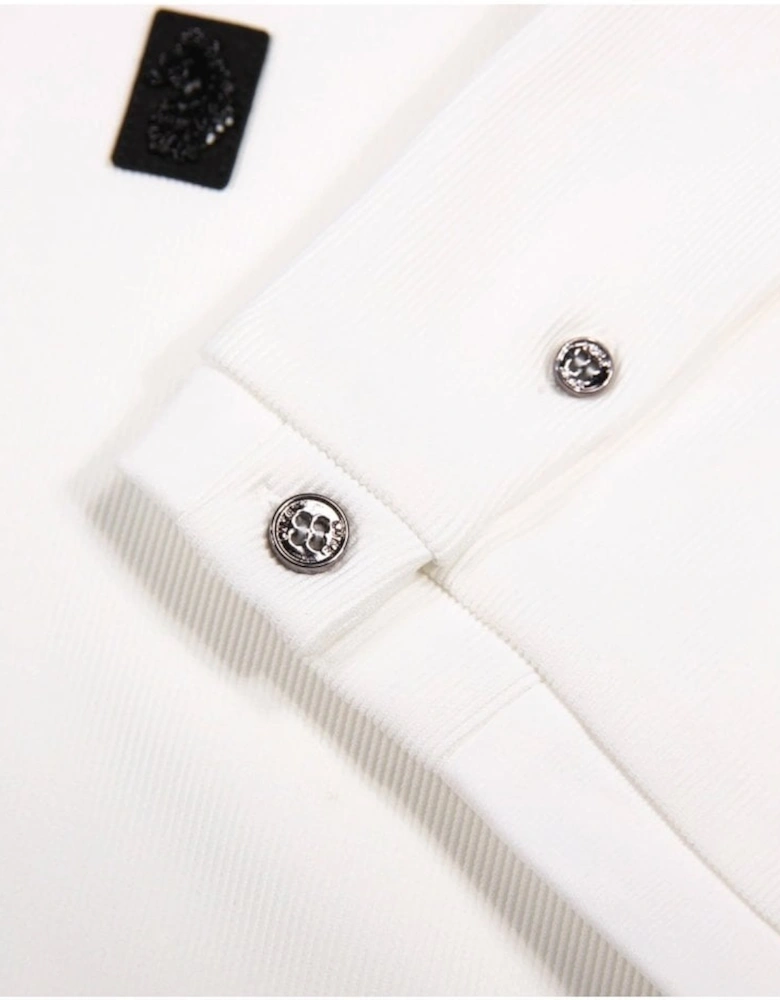 Luke Keswick Rib Detail Crew T Shirt White