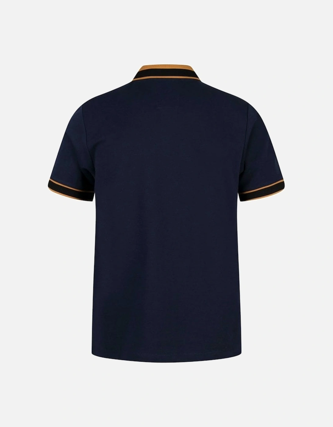 Luke Makati Detailed Polo Shirt Navy Gold
