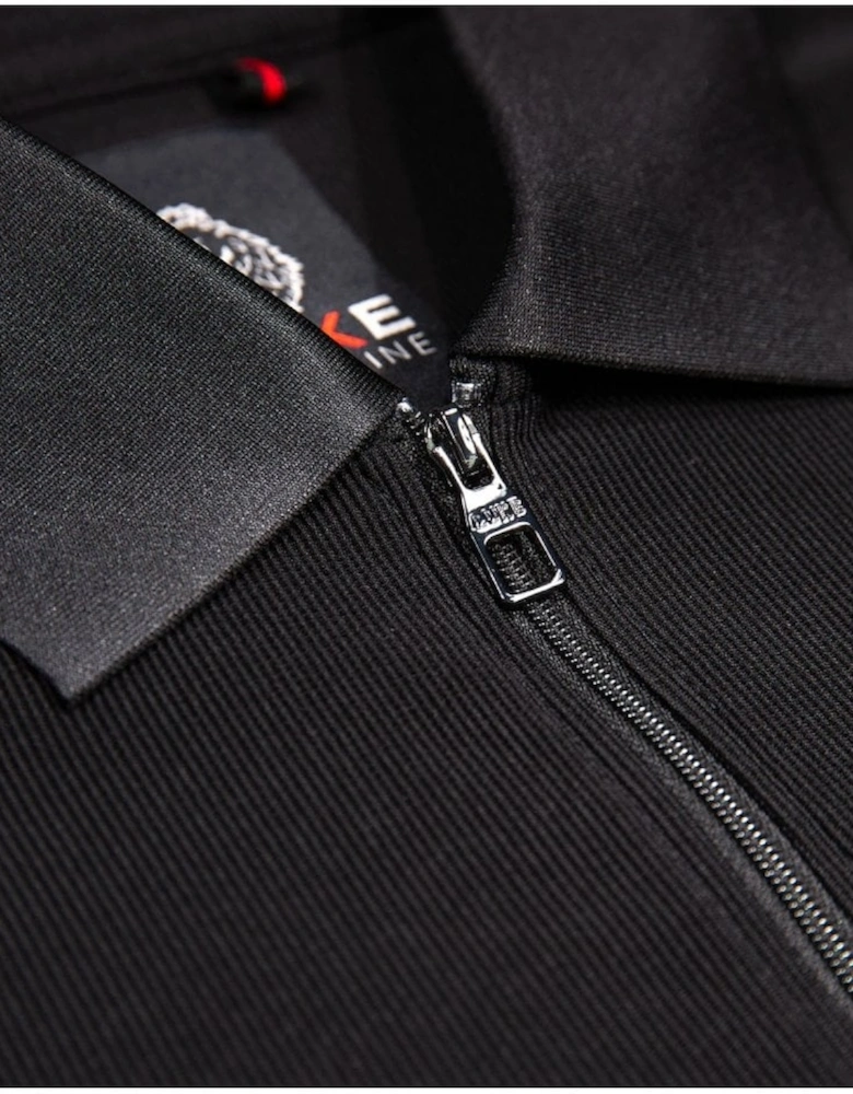 Luke Penrith Zip Neck Short Sleeve Polo Black
