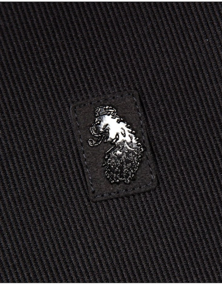Luke Penrith Zip Neck Short Sleeve Polo Black