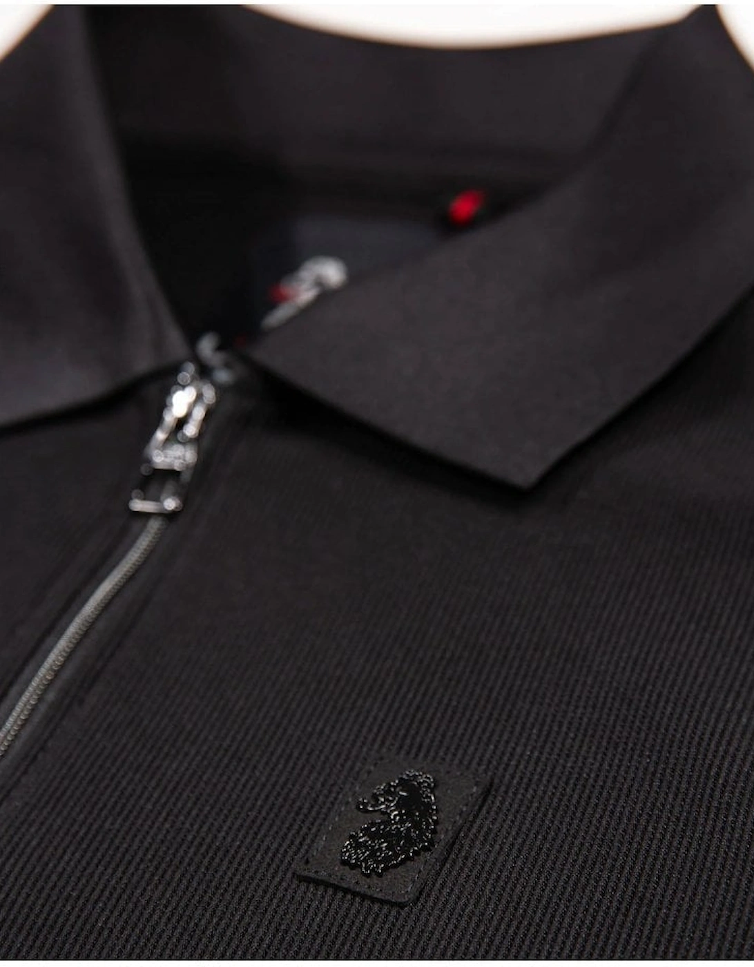 Luke Penrith Zip Neck Short Sleeve Polo Black