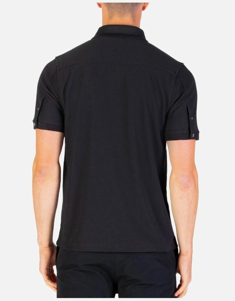 Luke Penrith Zip Neck Short Sleeve Polo Black