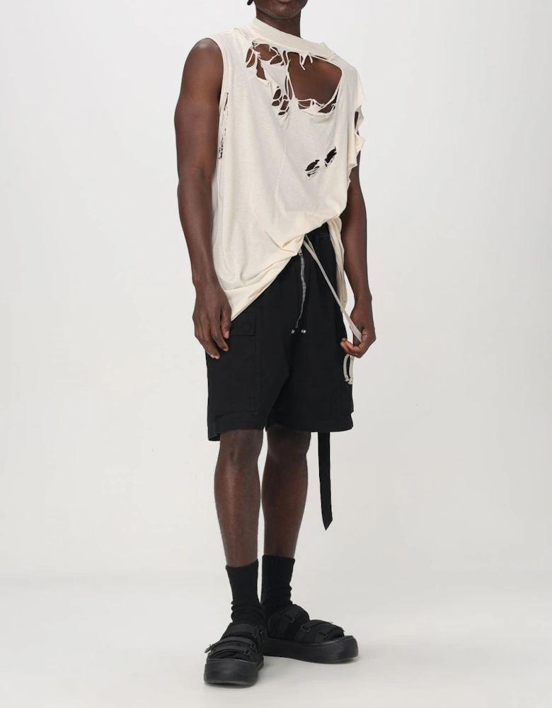 Distressed Sleeveless Oversized Top