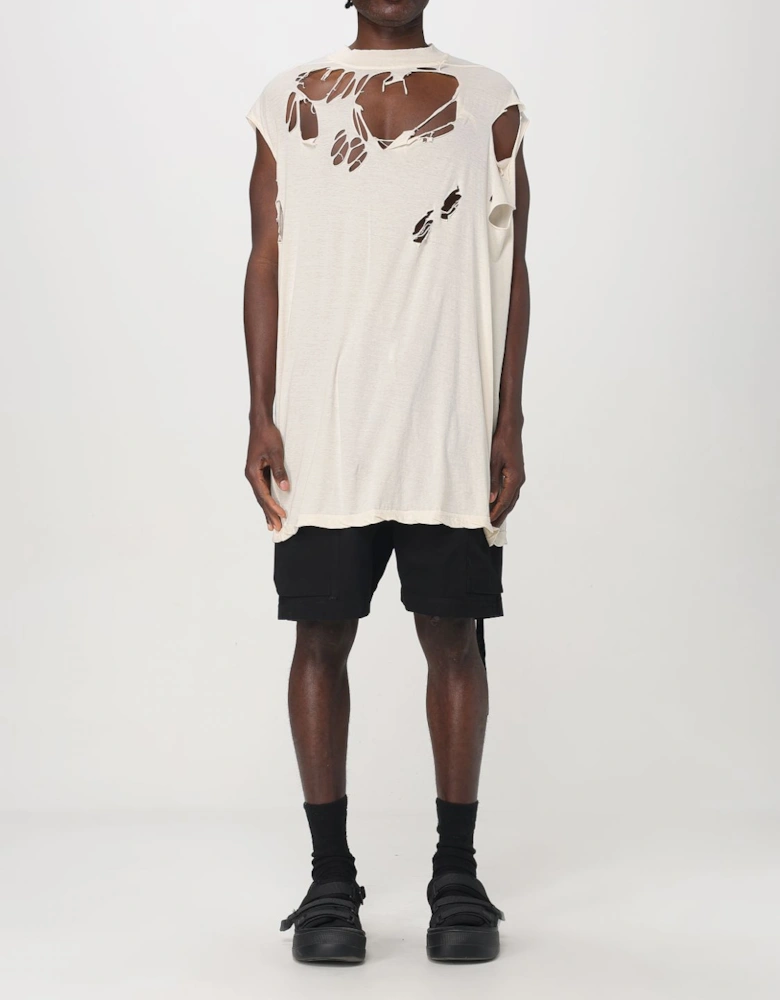 Distressed Sleeveless Oversized Top