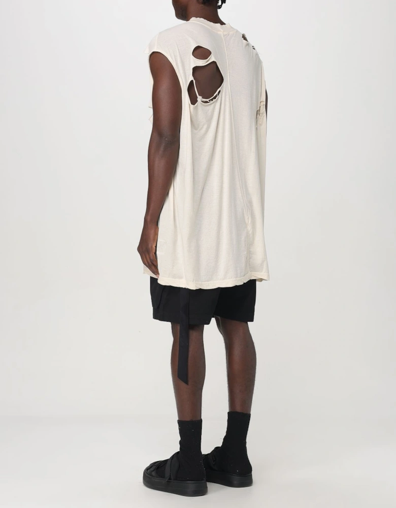 Distressed Sleeveless Oversized Top