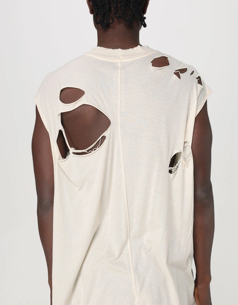 Distressed Sleeveless Oversized Top