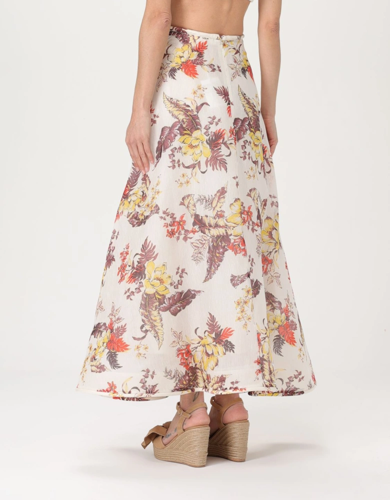 Floral ALine Midi Skirt