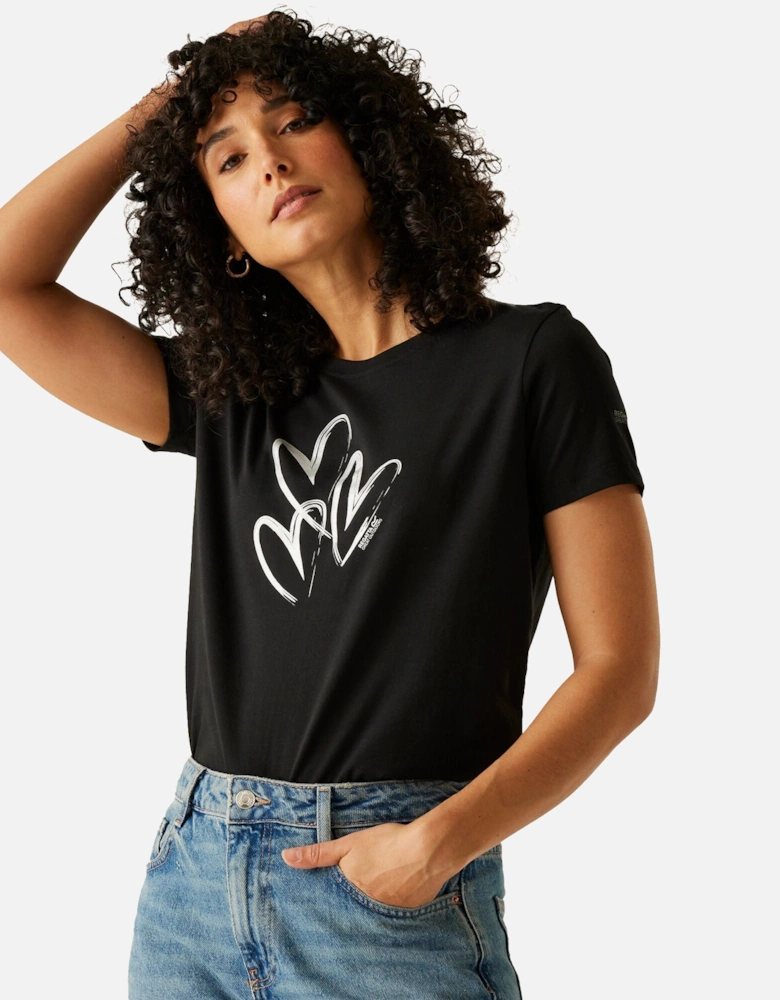Womens/Ladies Filandra IX Foil Heart T-Shirt